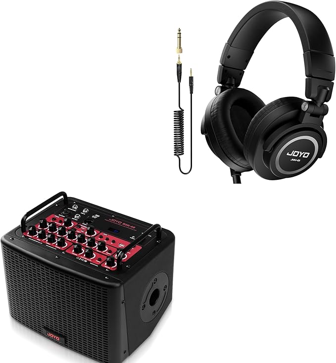 JOYO BSK-40 portable acoustic amplifier with rechargeable battery, microphone input, Bluetooth playback, and compact design
